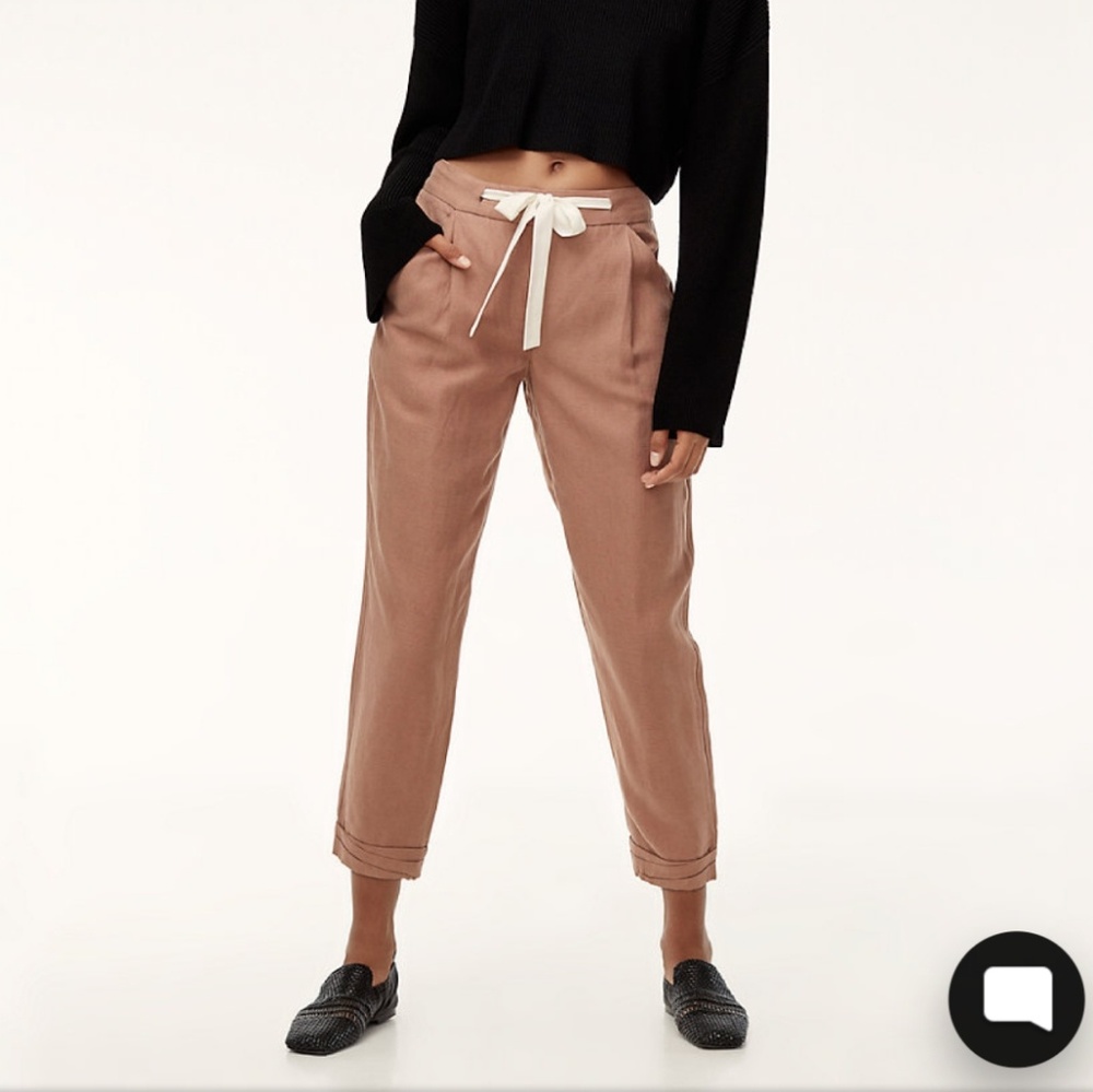 Aritzia Wilfred allant linen pants - rust color